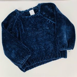 Zara Kids Fancy Collection Chenille Sweater | Blue | Size 6